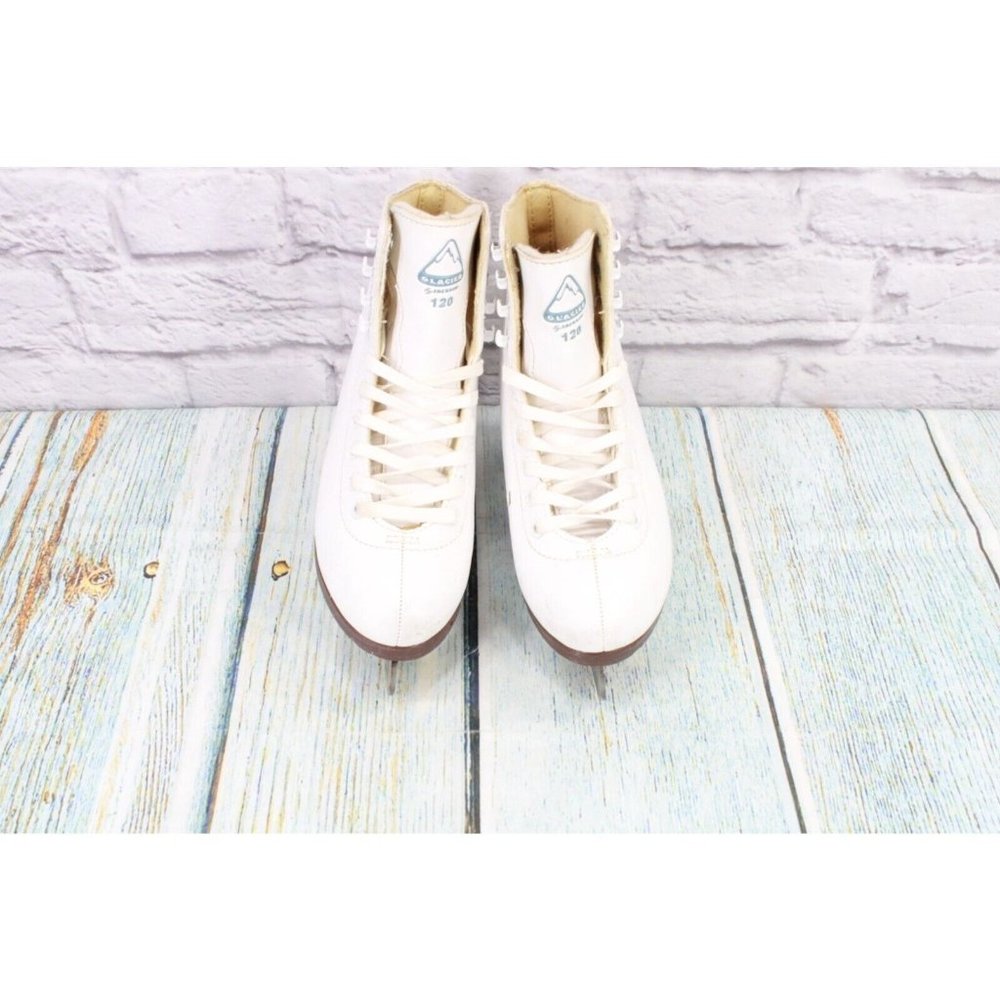 Glacier 120 by Jackson White Leather Lace up Figure Ice Skates Size US 2 - Picture 5 of 10